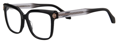 Afro Motif Women Eyeglasses: Ireti - Black Clear - SpecSMART Eye Clinic (Diagonal View)